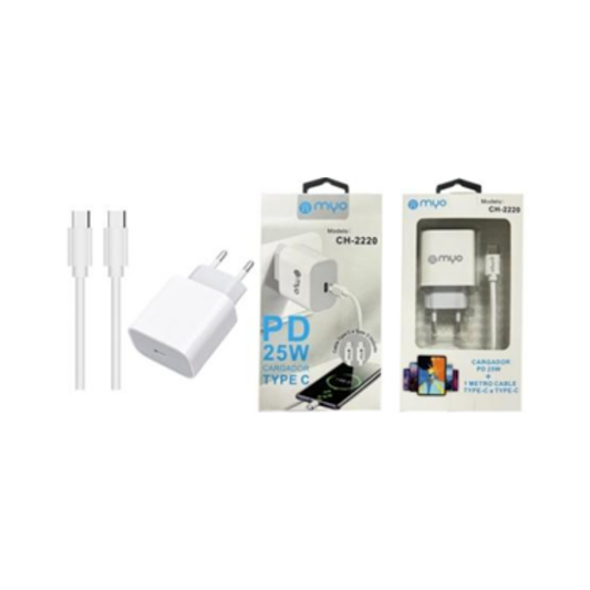 Cargador tipo C+Cable tipo C a tipo C 3A 18W