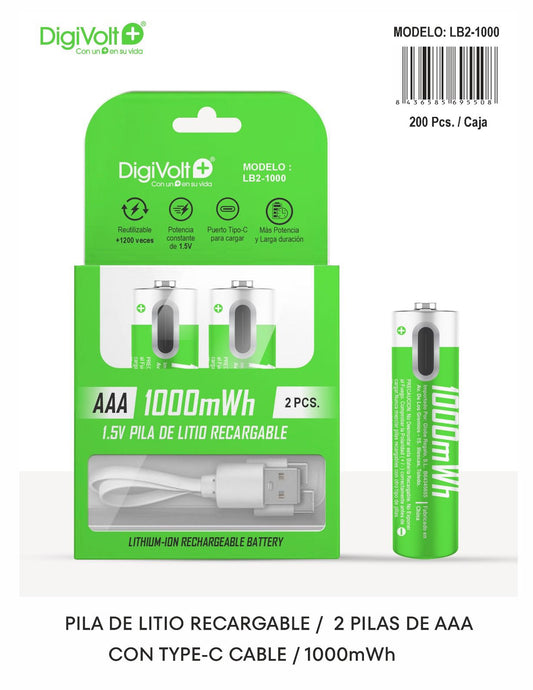 Pilas de litio recargables AAA