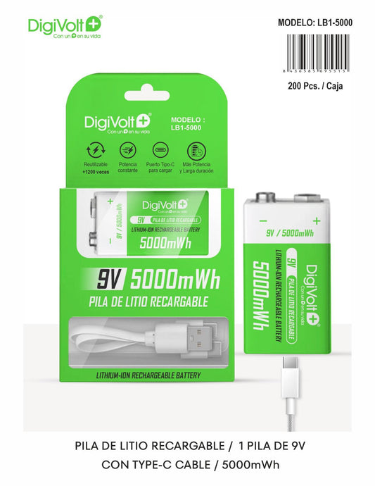 Pilas de litio recargables 9V