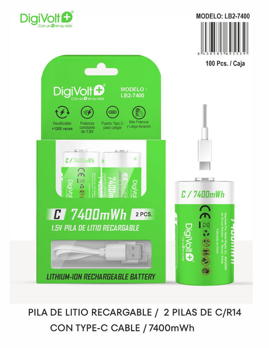 Pilas de litio recargables C/R14