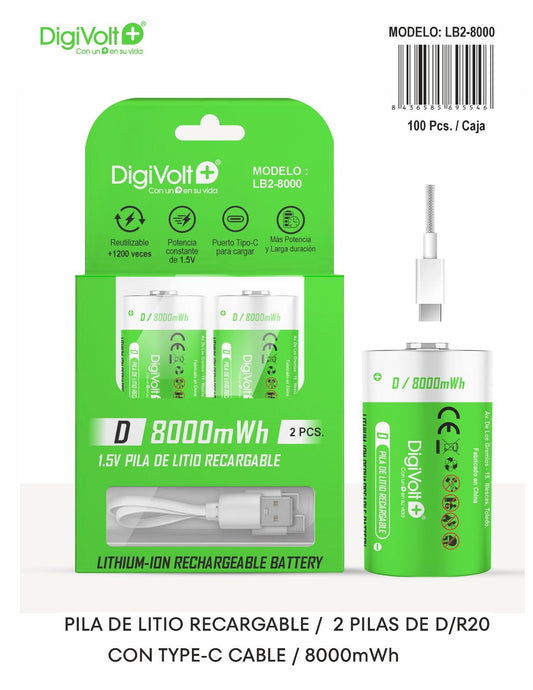 Pilas de litio recargables D/R20