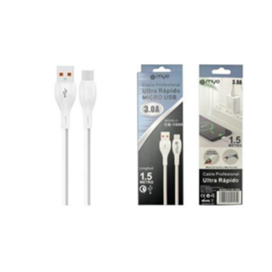 Cable micro USB 3.0A 1,2 metros